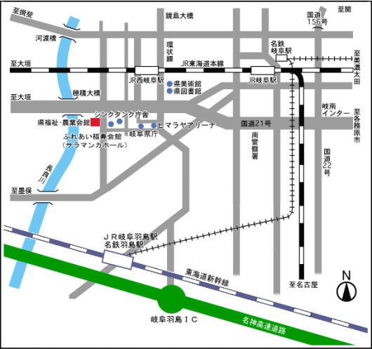 岐阜県福祉・農業会館地図